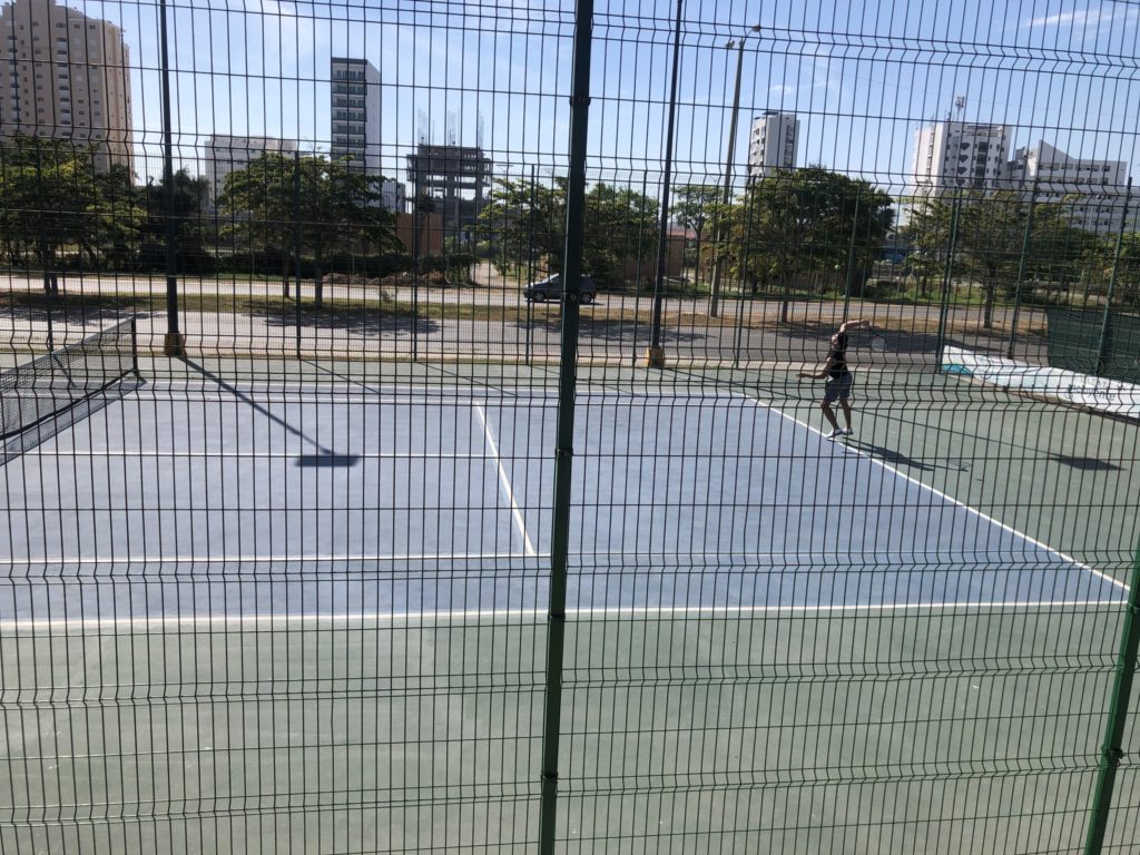 tennis-tourist-Estadio de Beisbol Tennis Courts-workout-looking-down-mazatlan-mexico