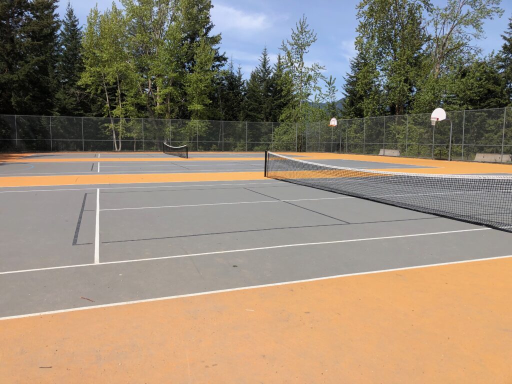 tennis tourist salmon arm tennis shuswap middle school court trees